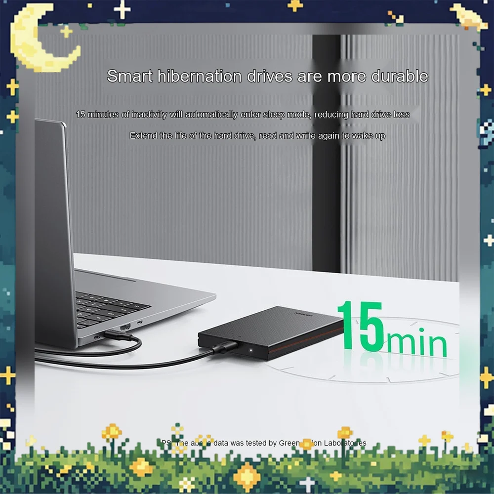 UGREEN 30731 CM479 2.5 Inch SATA HDD Enclosure USB 3.0 External Hard Drive Case 5Gbps UASP Dual Cable