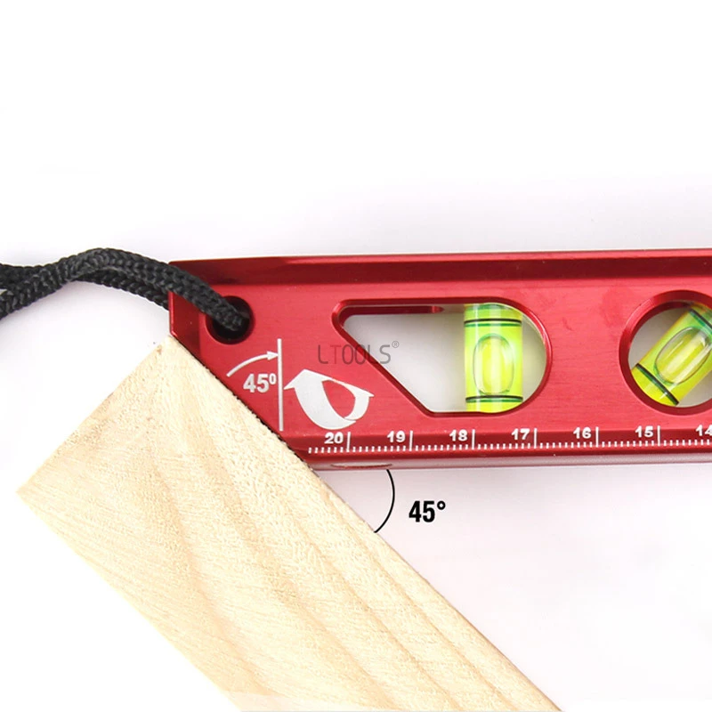 Aluminum Alloy Level Square Tube Die-casting with Magnet Pipe Woodworking Torpedo Level Tools Pipeline Measurement Hand Tools