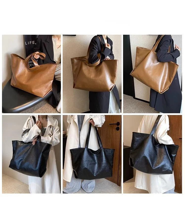 FOUR ONE Große Kapazität Damen Vielseitige Neue Einfache Schultertasche Lässige Textur Klassenzimmer Pendler Einkaufstasche_voghion.com