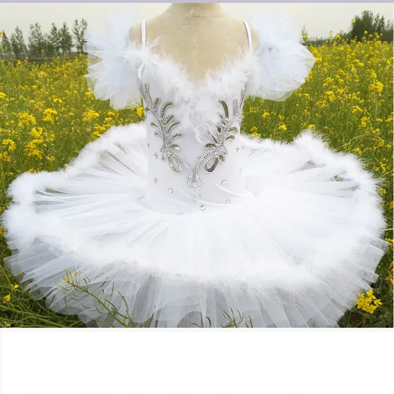 Vestido de Ballet de Lago de los cisnes blancos para niños, vestido de bailarina para niñas, tutú de rendimiento profesional, Ropa de baile para niños, nuevo