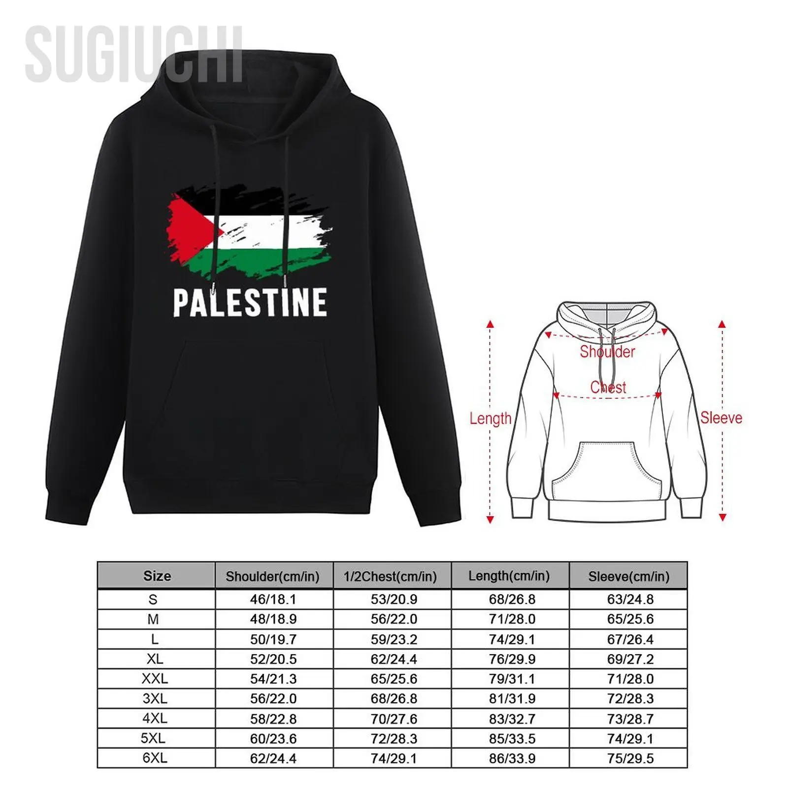 Men Women Hoodies Vintage Palestine Flag Hoodie Pullover Hooded Hip Hop Sweatshirt Cotton Unisex