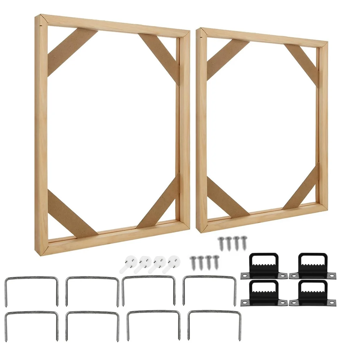 2 Set DIY Solid Wood Canvas Frame Kit, 16X20 Inch Canvas Frame Stretcher Bars Wood for Oil Paintings, Prints and Posters