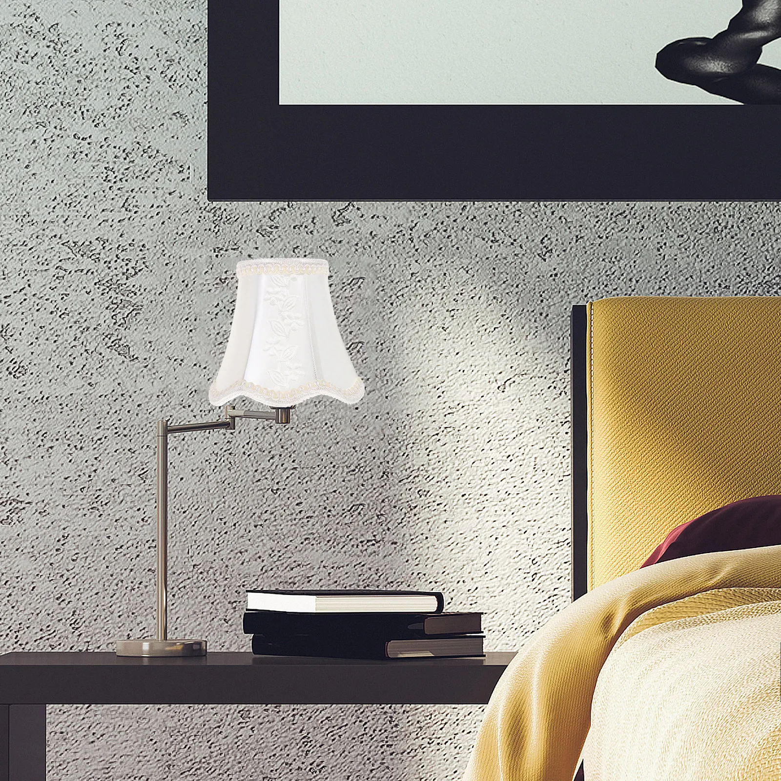 

Тканевый абажур с узором из листьев, цоколь E14, в ретро-стиле, для потолочных и настенных светильников, замена плафона для внутреннего освещения