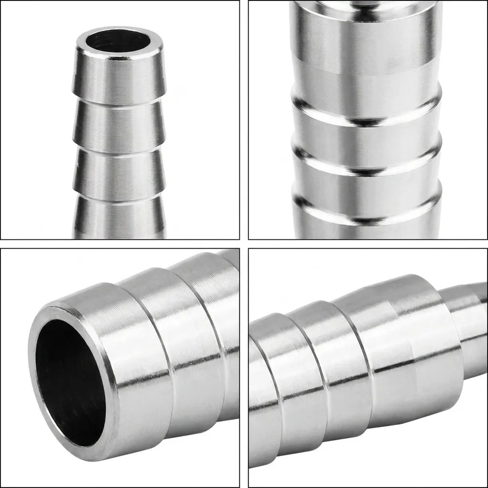 304 Stainless Steel Hose Reducer 32mm To 8mm Barbed Fitting With Clamps For Water Pump Air Compressor Fuel System Pipe Accessori