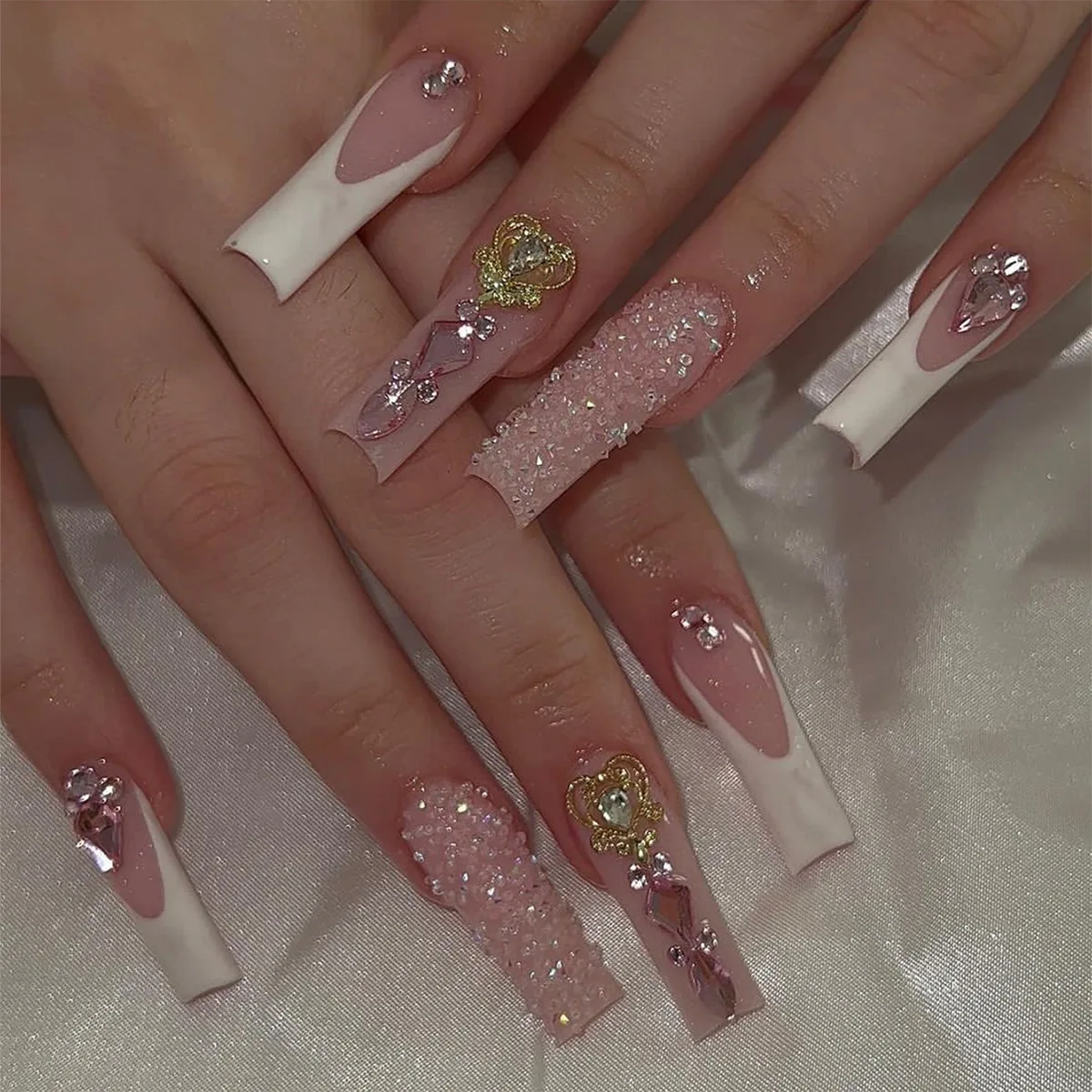 

Extended Water Pipe Wearable Nail Pieces French Drill Models Love Nail Art Pieces False Finish