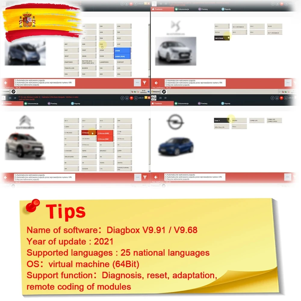 New Lexia 3 Diagbox V9.91 LEXIA3 PP2000 Software Service Box 2014 Diagbox V9.68 Used for Citroen for Peugeot Car Diagnostic Tool