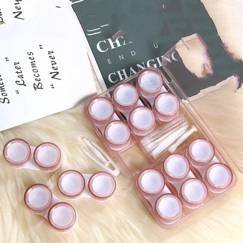 

Коробка для контактных линз Невидимая коробка для линз из ПВХ Футляр для контактных линз в индивидуальной упаковке для домашней сумки и офиса