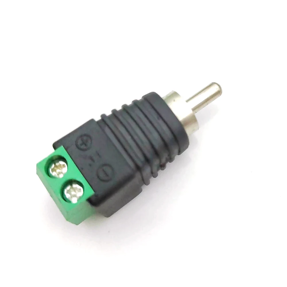 2PCS RCA Male Plug & RCA Female Jack Terminal Block Adapter RCA AV Terminal Audio Video CCTV Camera Speaker Wire Cable Connector