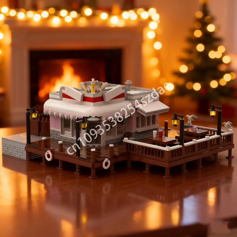 2496 قطعة MOC الآيس كريم متجر وحدات نموذج اللبنات لعبة العمارة لتقوم بها بنفسك فكرة إبداعية هدايا عيد الميلاد التعليم عيد ميلاد #1