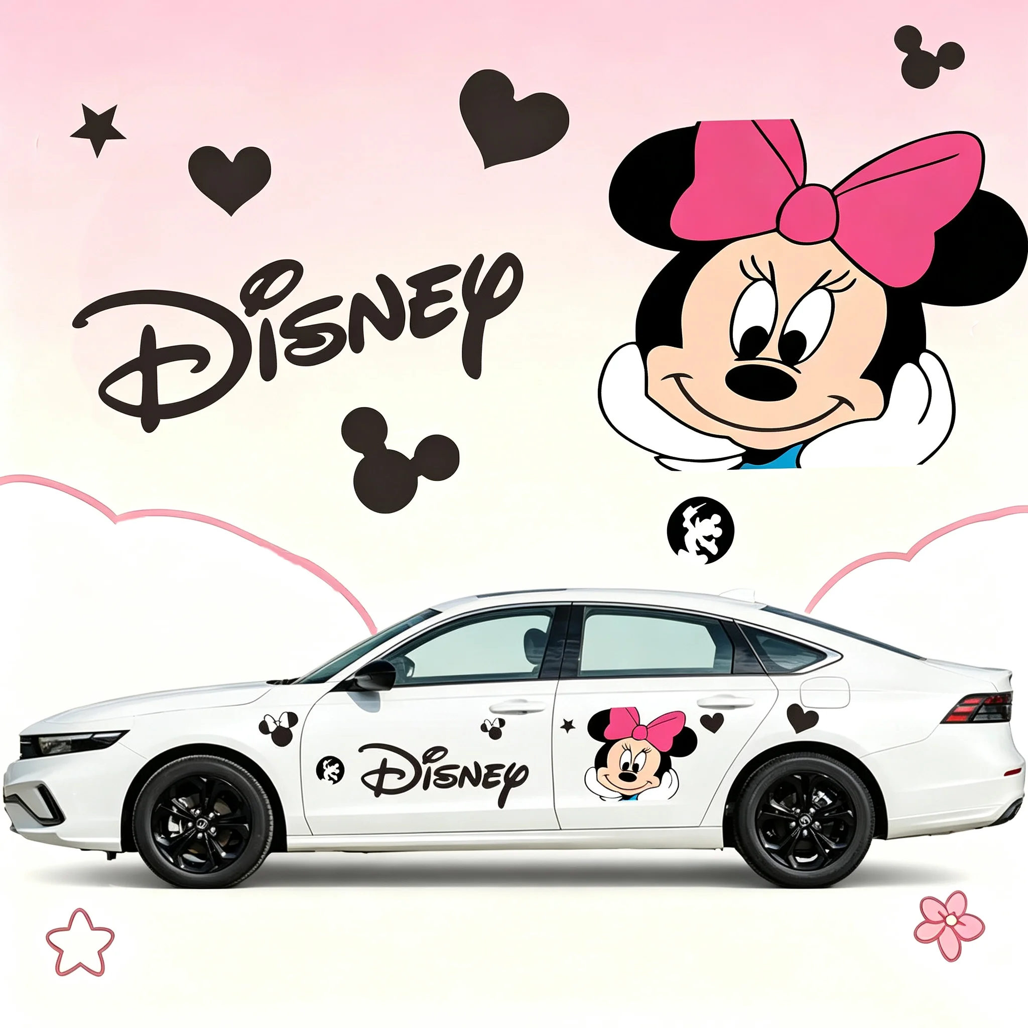 Pegatina Lateral para Carrocería Completa de Honda Accord, Diseño de Mickey Mouse de Disney, Vinilo Decorativo para Auto, Autoadhesivo a Todo Color