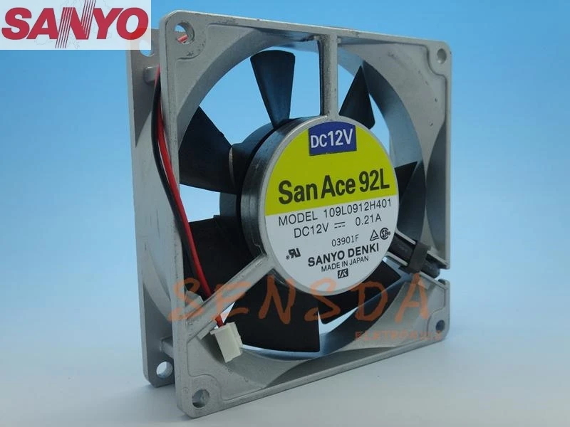 

For Sanyo 109L0912H401 9025 9225 12V 0.21A 2P aluminum metal Frame Server inverter cooling fan