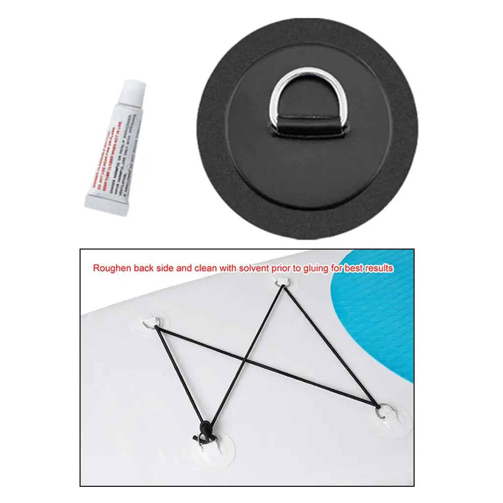 4.3 inch Stainless D- Pad/Patch for PVC Boat Raft Kayak w/Glue Strong