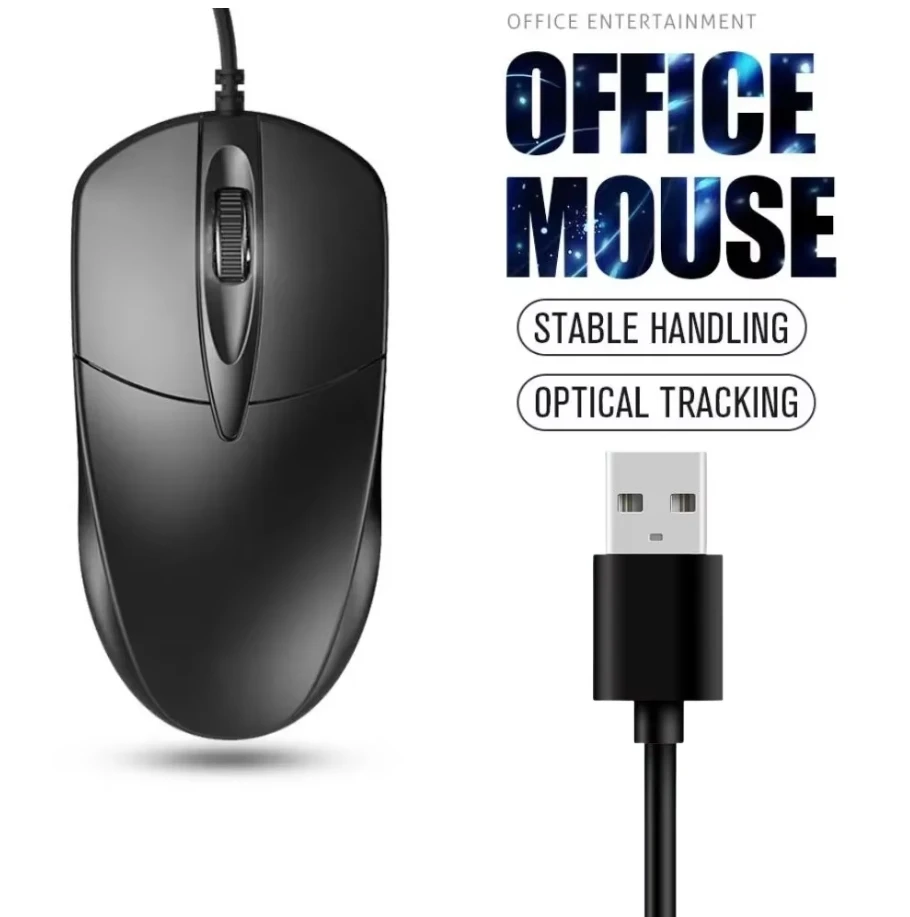 USB Optical Wired Mouse Laptop Home Office Mouse Anti Slip Roller 3D 1200DPI Game Mause Computer Accessories For PC Desktop