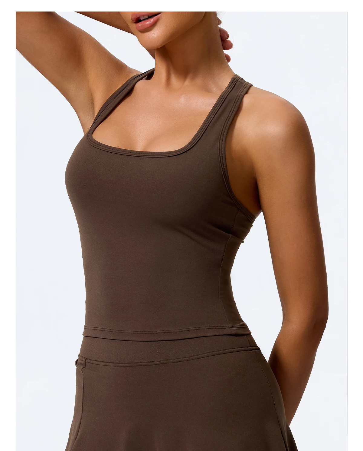 Hearuisavy Sommer Stoßfestes Yoga-Top Lauf-Tanktop für Damen Fitness Schnelltrocknende Trainingsweste Ärmelloses Sport-Top für Frauen – Detail 10