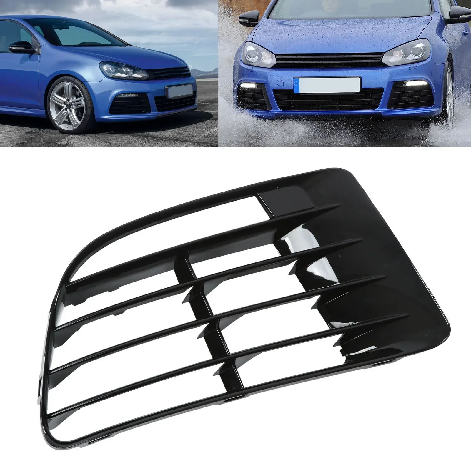 

Right Side Fog Light Bezel ABS Glossy Black Fog Lamp Grille 5K0853666E for Volkswagen Golf MK6 R 2009-2013
