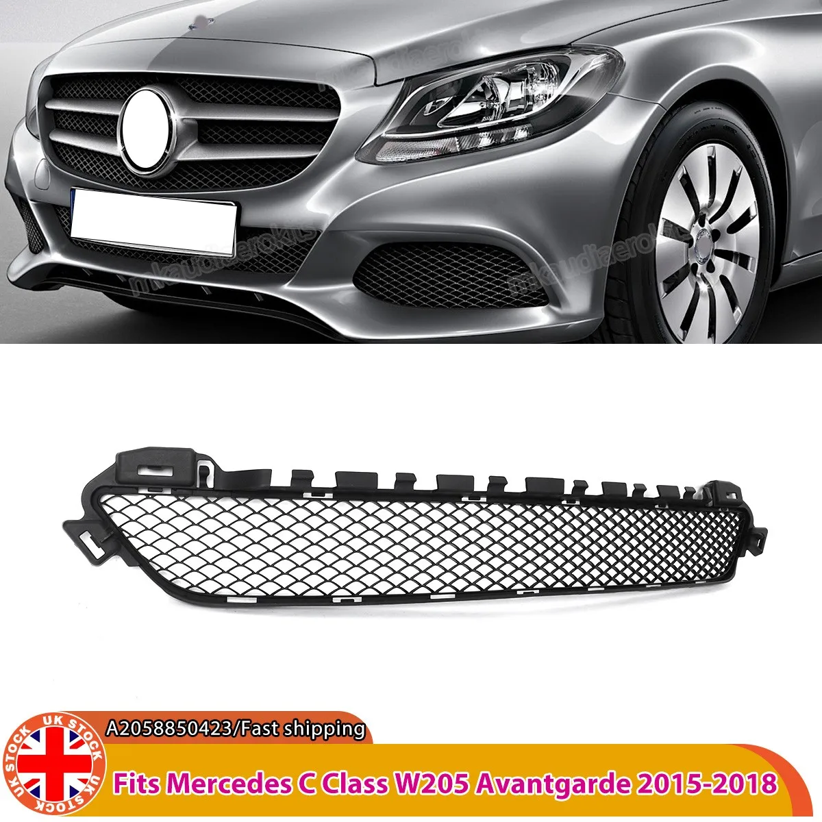 

For Mercedes-Benz C Class W205 Front Grill A205 S205 C180 C200 C300 2015 2016 2017 2018 Front Bumper Grille Avantgarde Models