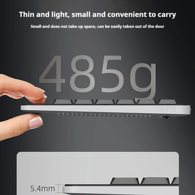 Edge84 Low-Profile Mechanical Keyboard Wireless Bluetooth Three-Way Connection Magnesium-Carbon Alloy Notebook Office Keyboard