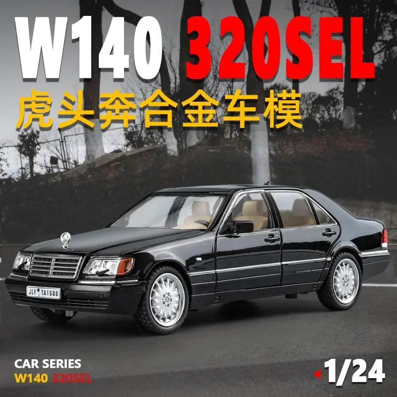 1:24 Mercedes-Benz W140 320SEL Classic Limousine Alloy Diecast Model Car Sound &light Desktop Decoration Gift For Friend Present