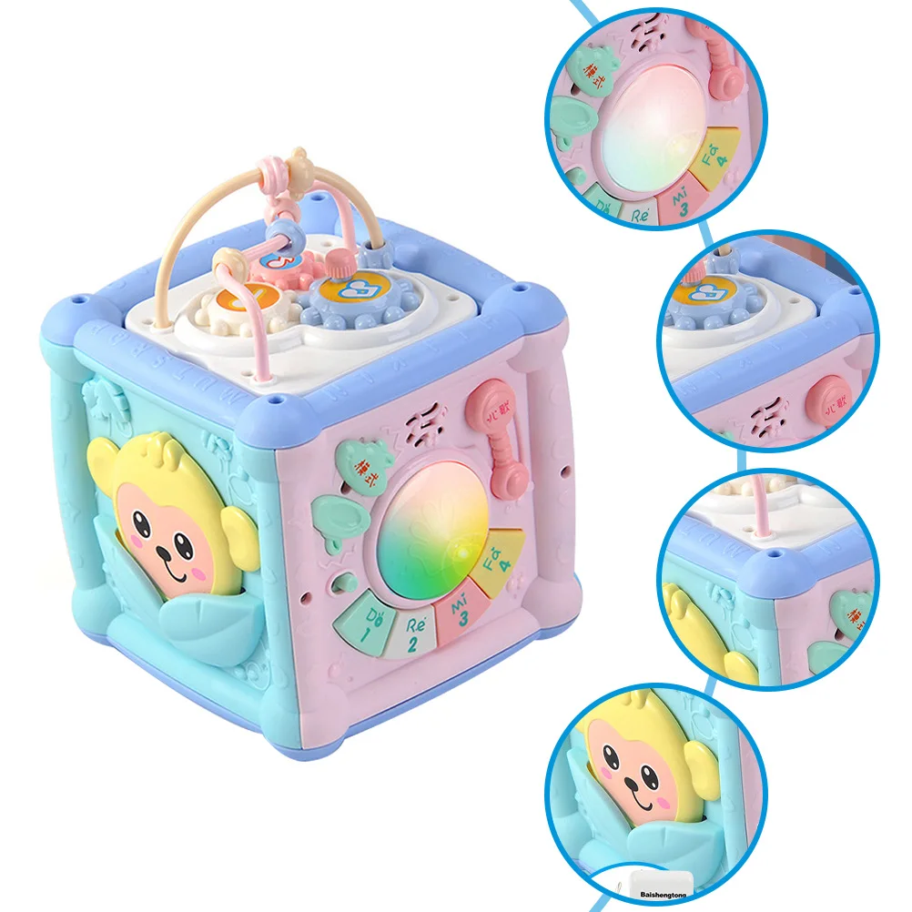 

Sound and Light Six-sided Drum Kids Toy Educational Plaything Puzzle Hand Knock Abs Multifunctional Geometry Match Child