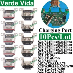 VerdaVida 10pcs Original USB Charging Port Connector for Samsung S23 S22 Plus S24 Ultra S21FE  A52 A33 Charger Por