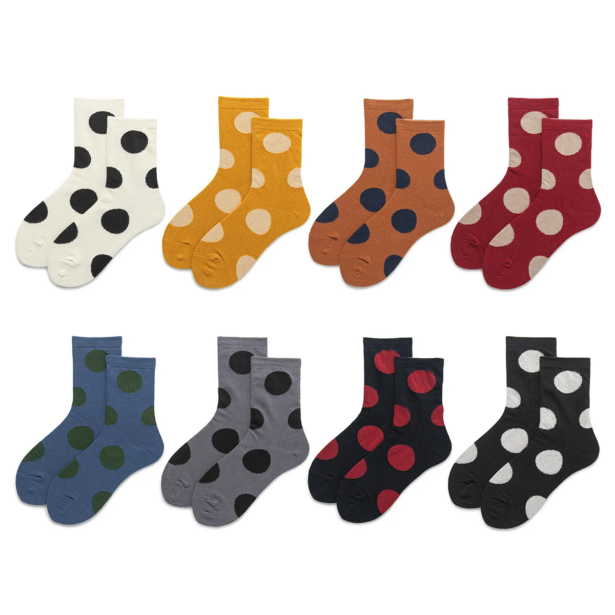 Women's polka dot all-pair cotton mid-calf trendy and cute Japanese and Korean version autumn and winter socks