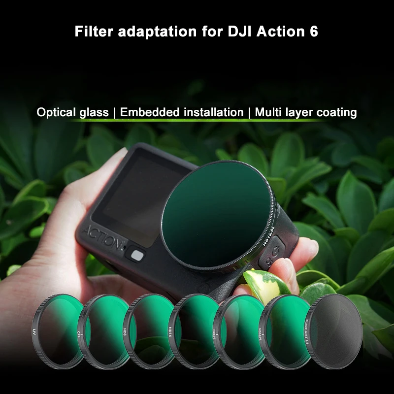 

For DJI OSMO ACTION 6 ND/CPL Filters Set | UV ND8 ND16 ND32 CPL Black Mist 1/4 , Filter Kit for Professional Photography