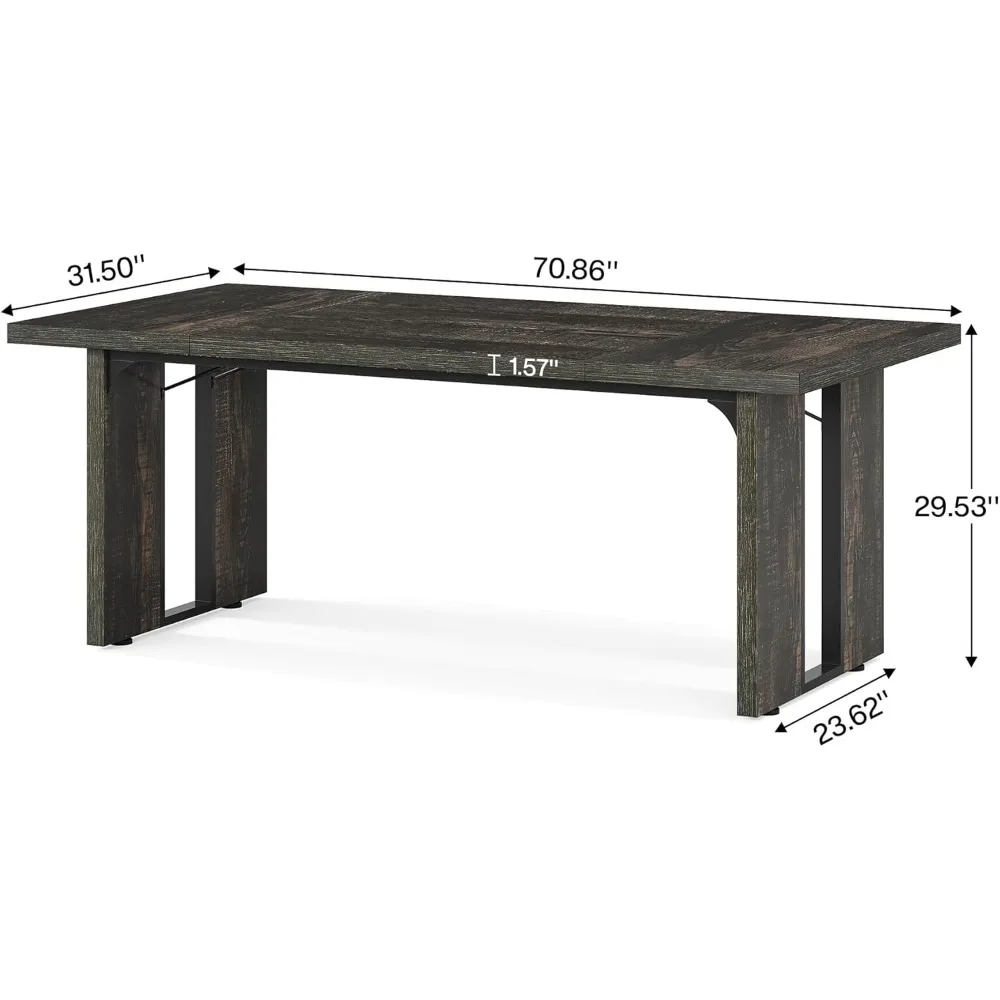 70.9" Executive Desk, Large Office Computer Desk, Simple Laptop Desk Study Writing Table Workstation for Home Office