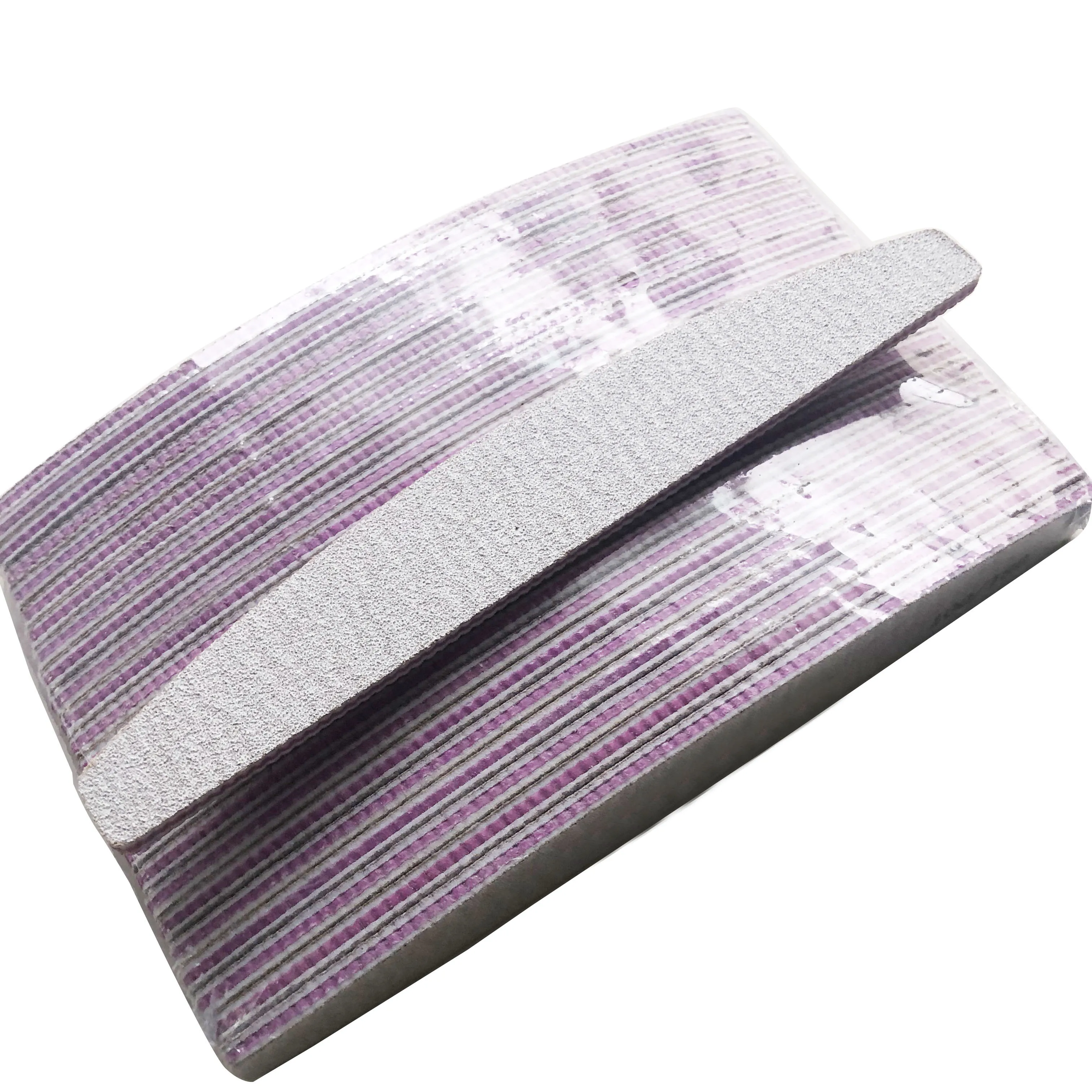 50 sztuk/partia pilników do paznokci zebra 100/180 w kształcie półksiężyca, pilnik do paznokci do manicure, pilnik do paznokci akrylowych