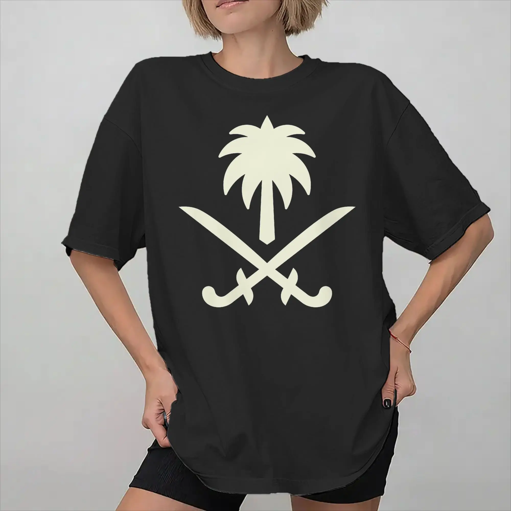Mens Womens Funny Saudi National Day Gift Shirt 100% Cotton Printed Tee Shirts  Clothing Outfits