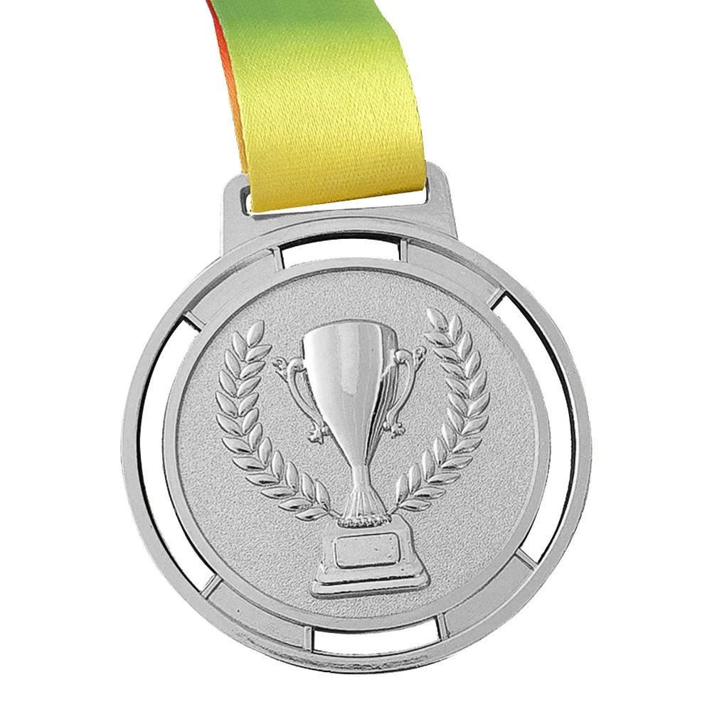 Sport Competition Prize Ribbon Strap Torch Medal Souvenir Zinc Alloy Sport Match Competition Prize with Ribbon Strap