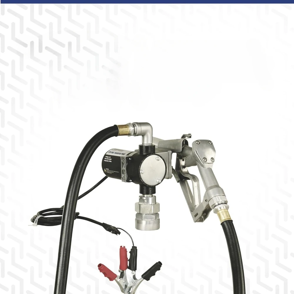 12V Diesel Fuel Transfer Pump - 8 GPM, Manual Nozzle, Hose