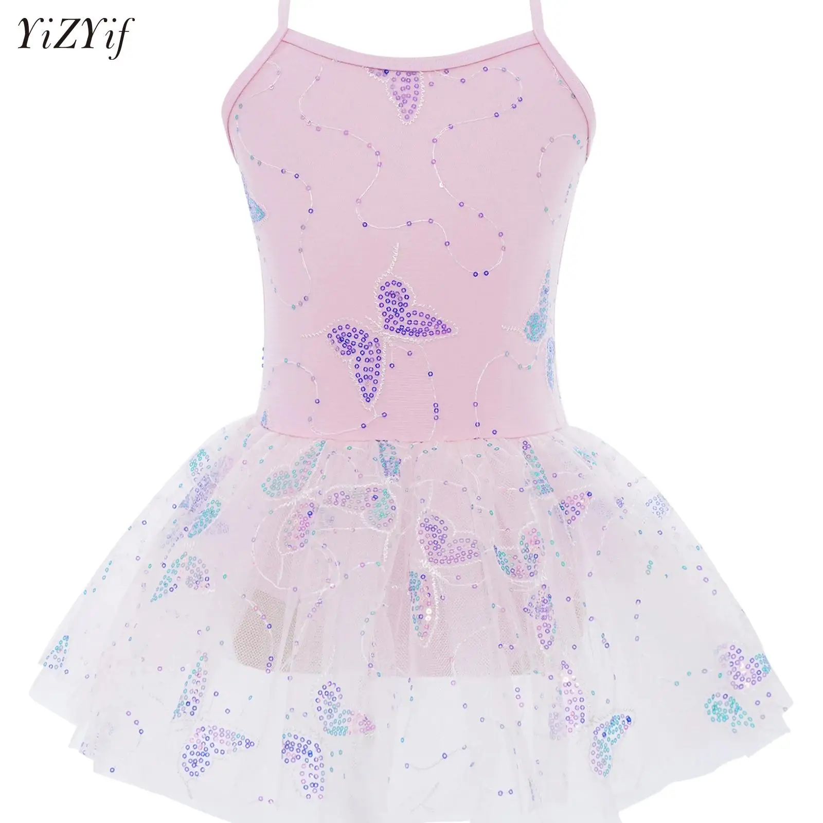 

Girls Ballet Leotard with Tutu Skit Dance Clothes Gymnastics Camisole Bodysuit Butterfly Training Performance Outfits