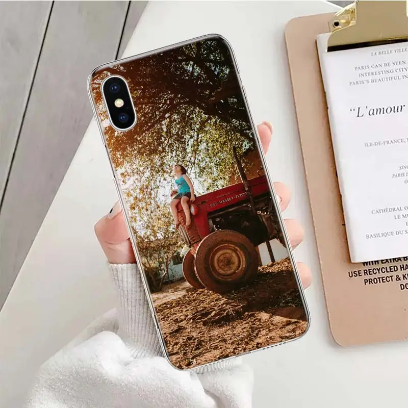 Farm Vehicle Tractor Soft Phone Case For iPhone 11 17 Air 17E 16E 16 Pro Max 15 + 14 Plus 13 12 Apple 7 SE 8 Fundas Coque 11 17