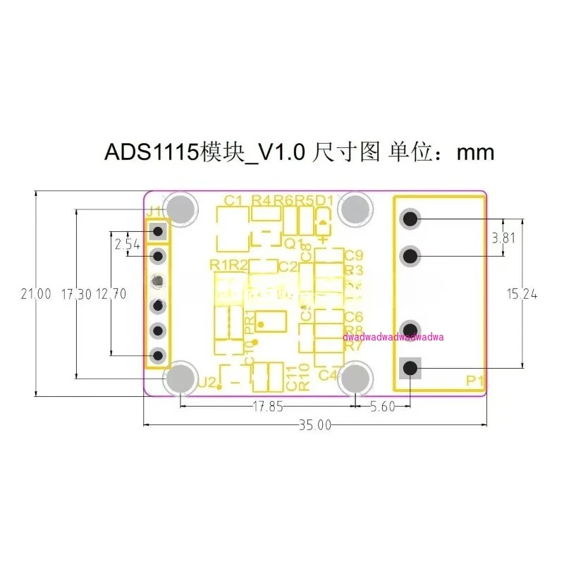ADS1115 الأصلي عالي الدقة 16 بت ADC تحويل تناظري إلى رقمي 4 قنوات طرف واحد 2-حصول بيانات مختلفة I2C #3