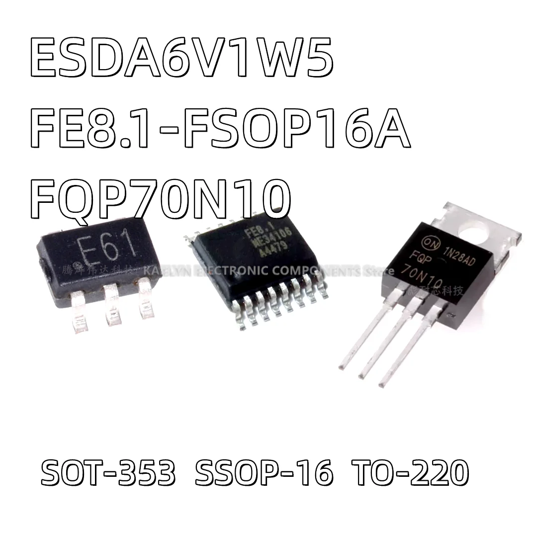 10PCS/lot ESDA6V1W5 E61 SOT-353 SC70-5 FE8.1 SSOP16 FE8.1-FSOP16A USB2.0 HUB7 FQP70N10 70N10 70A 100V N-channel MOS TO-220