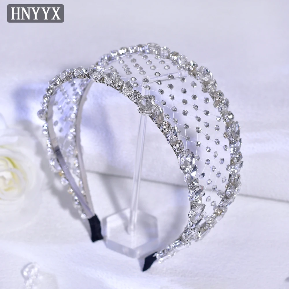

HNYYX Baroque Crystal Head Band Geometric Shiny Hair Hoop Fashion Wedding Bride Princess Mesh Hair Accessories A161