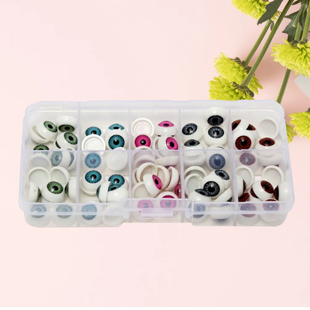 100 Pcs Eyeballs DIY Crafts Eyes Plastic Dolls EyeBall Eye Accessories - 12x12cm (Mixed Color)