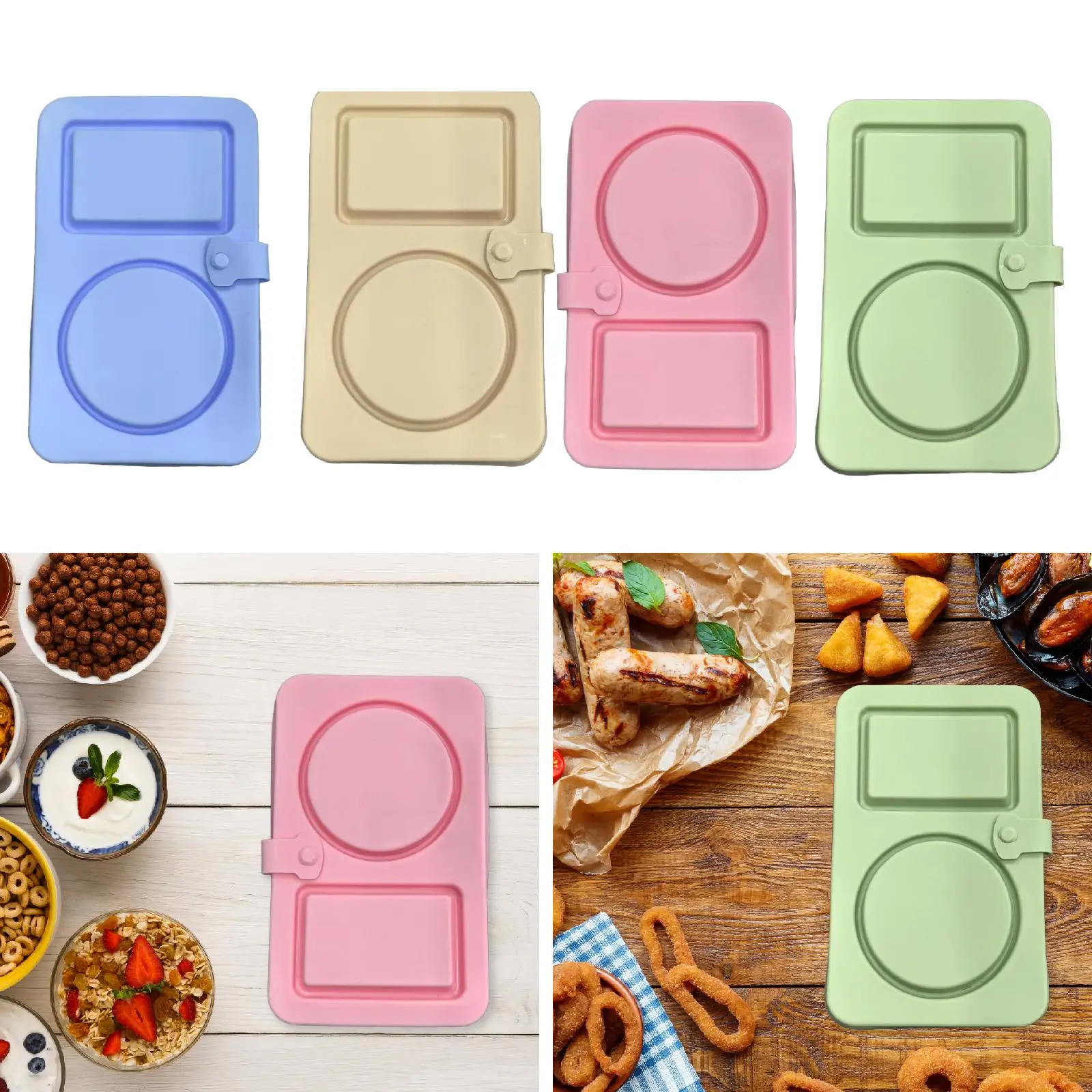 

Силиконовый контейнер для закусок многоразового использования с крышкой для пикника, кухни, заправки салата