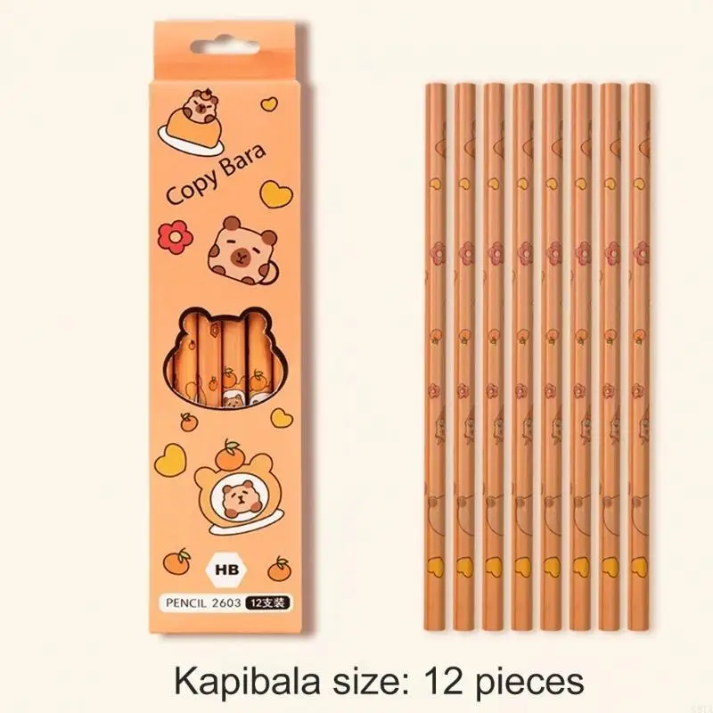 G8TA 12 PCS素敵な鉛筆カピバラ鉛筆鉛