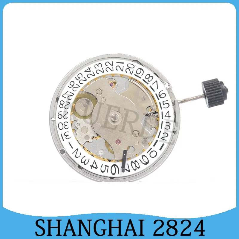 Shanghai 2 Hand Semi-mechanical Movement Automatic Mechanical Movement 2824 Silver Color Brand New Watch Movement Parts