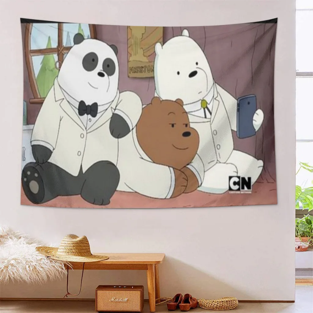 We Bare Bears Tapestries   Room Decoration Items Home Décor Bedroom Wall Decorating Cloth