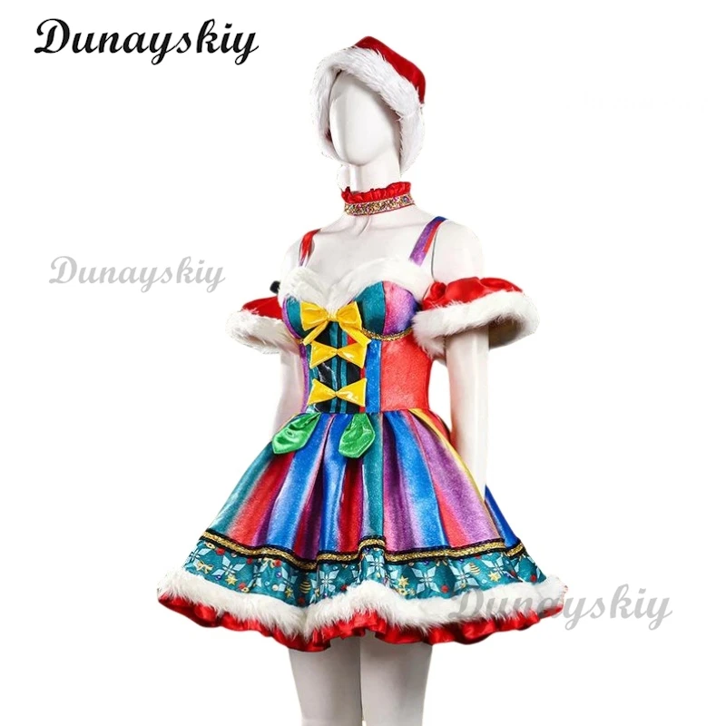 Christmas Dress Women Cosplay Costume Santa Claus Hat Uniform 2024 Female Women Clothes Xmas Clothing Party Customized