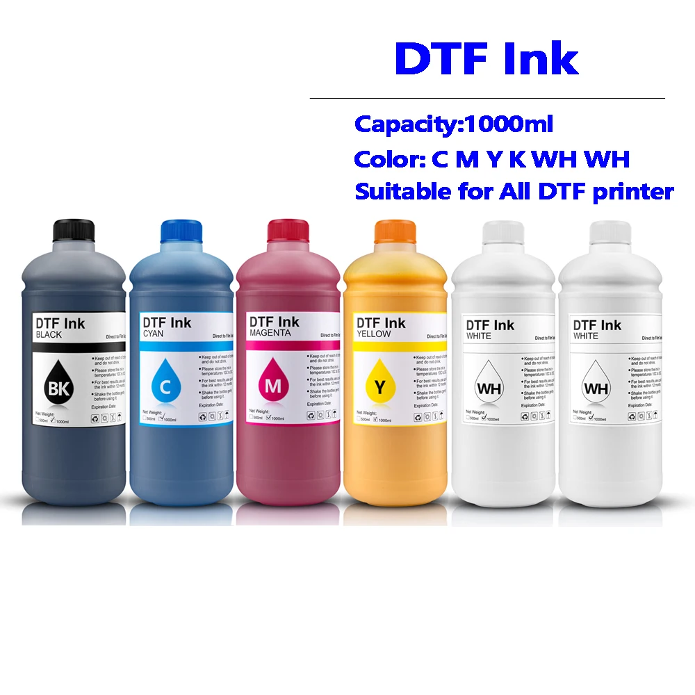 filme de transferencia de tinta dtf para epson tinta textil tinta do vestuario dx5 dx6 dx7 xp600 i3200 f2100 f3070 l805 l800 l1800 1000ml x 6 01