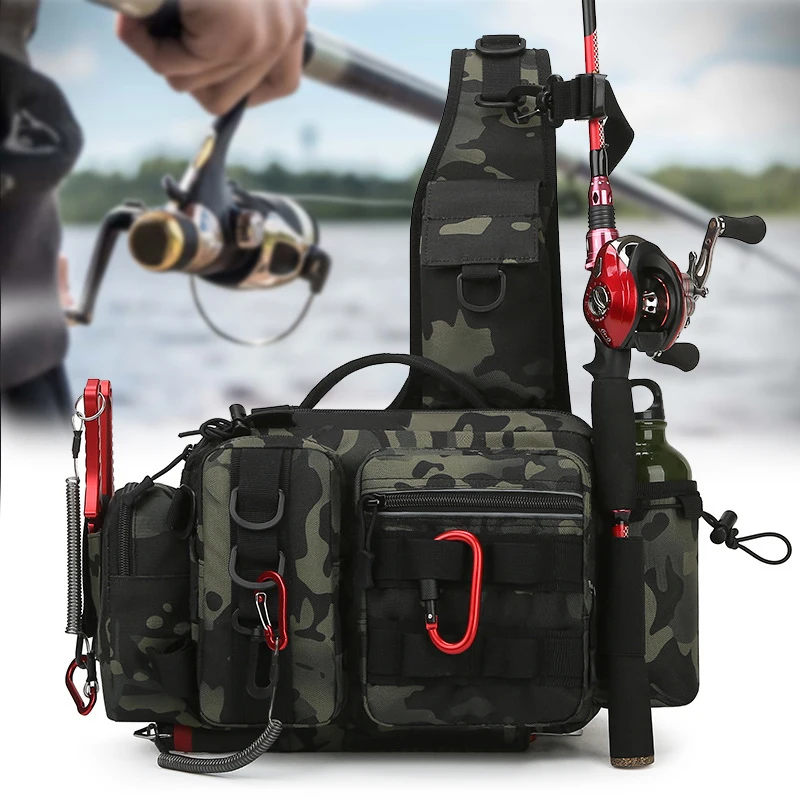 Outdoor Fishing Tackle Backpack Lure Box Gear Storage Bag Multifunctional Tactical crossbody bag Sling Shoulder Bag