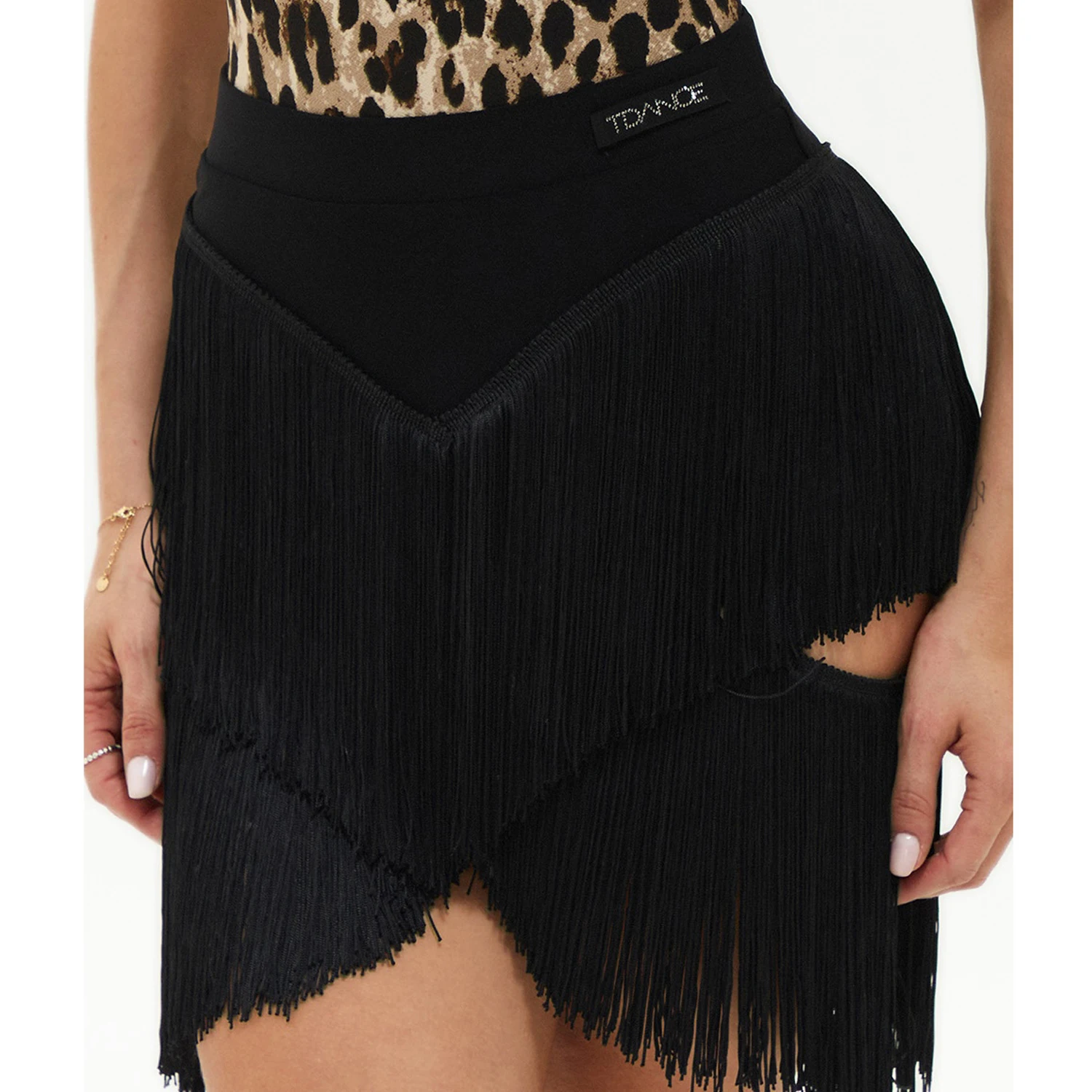 Nieuwe Latin Dans Kleding Vrouwen Zwart Luipaard Verstoorde Mesh Tops Fringe Rokken Rumba Cha Cha Dans Praktijk Voeren Jurk SS1048