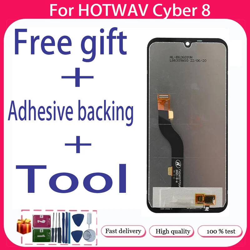 For HOTWAV Cyber 8+ LCD Display + Touch Screen+Free adhesive backing+Tool