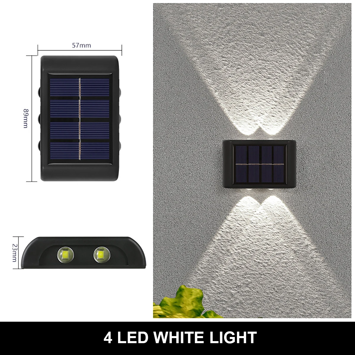 Solar Garden Light Wall Lamp Led Light Outdoor Waterproof Up and Down Luminous Lighting Solar Power 2/4/6/8/10 Led Lights