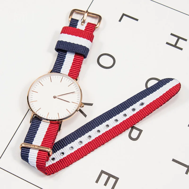 Skin Friendly Breathable Nylon Watchbands for Daniel Wellington Watch Waterproof Multicolor Soft Strap 18 20 22mm