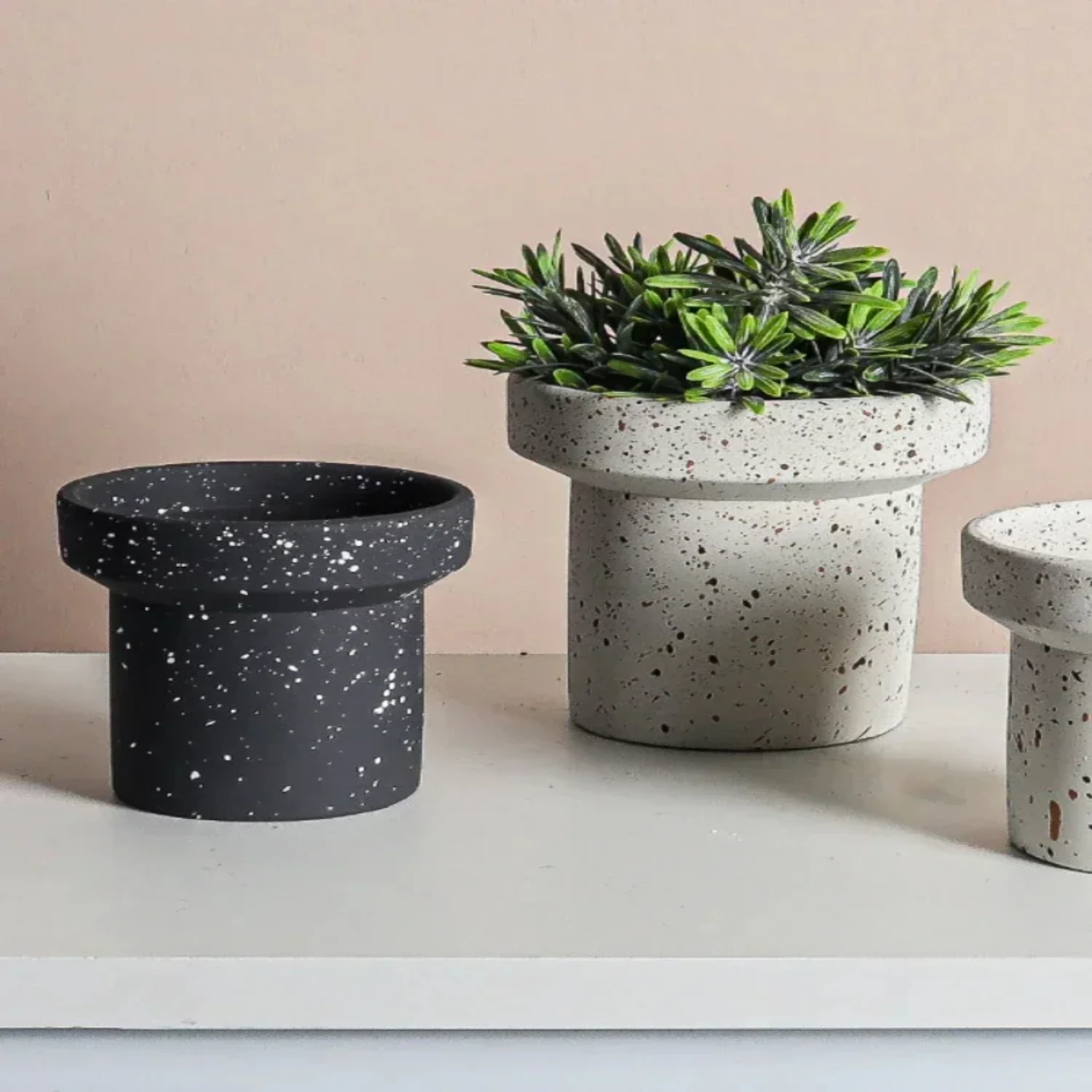 

Trendy Nordic Cement Flower Pot - Creative and Simple Design for Green Plants and Succulents - Perfect Vase for Room Decoration