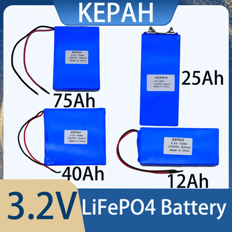 3.2V Lifepo4 12Ah 25Ah 40Ah 75Ah bateria BRAND NEW GRADE A akumulator Lifepo4 bateria DIY ogniwa motocyklowe Pack